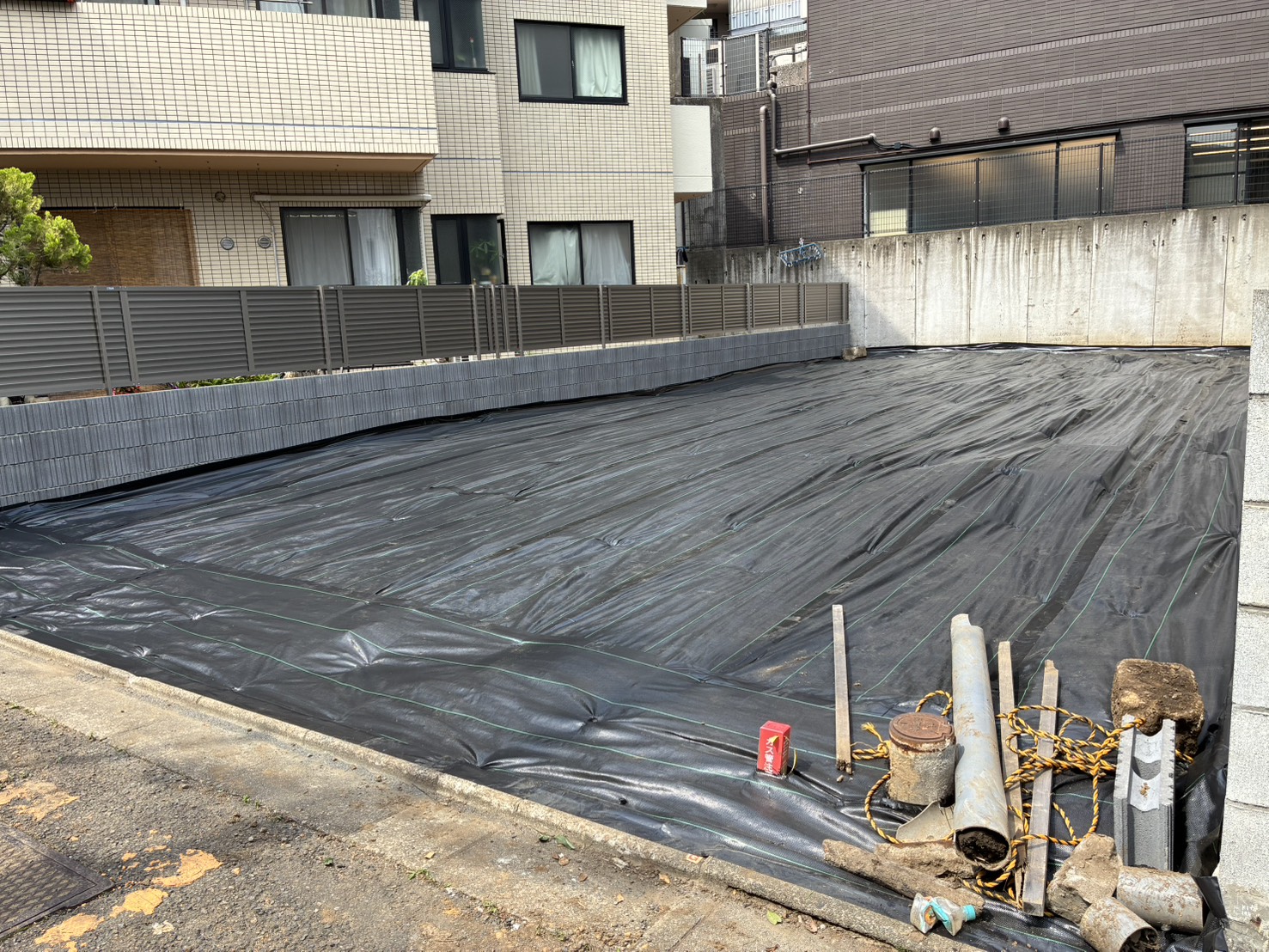 防草シート張り 施工後